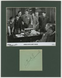 3f0181 BONITA GRANVILLE signed 4x4 cut album page in 11x14 display 1940s ready to frame & display!