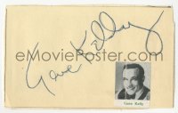 3f0250 GENE KELLY signed 3x5 cut album page 1950s it can be framed & displayed with a repro still!