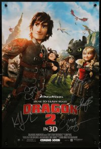 3f0020 HOW TO TRAIN YOUR DRAGON 2 signed 16x24 special poster 2013 by Baruchel, Harrington & 2 more!