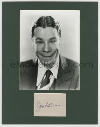 3f0192 JOE E. BROWN signed 3x4 cut album page in 11x14 display 1940s ready to frame & display!