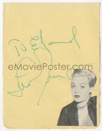 3f0294 LANA TURNER/ROBERT PRESTON signed 5x6 cut album page 1940s it can be framed with a repro!