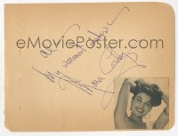 3f0301 MARA CORDAY signed 5x6 cut album page 1950s it can be framed with a repro still!
