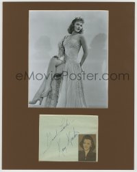 3f0194 MARY MARTIN signed 4x5 cut album page in 11x14 display 1940s ready to frame & display!