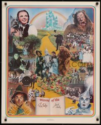 3f0009 WIZARD OF OZ signed 24x30 art print 1977 by Tin Man Jack Haley AND Scarecrow Ray Bolger!