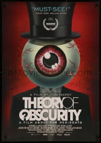 3f0039 THEORY OF OBSCURITY signed 27x39 1sh 2015 by director Don Hardy, wild eyeball person art!
