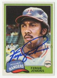 3f0499 FERGIE JENKINS signed trading card 1981 the Texas Rangers baseball pitcher!