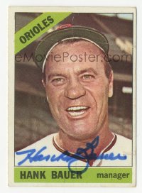 3f0502 HANK BAUER signed trading card 1960s the Baltimore Orioles baseball team manager!
