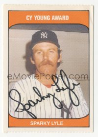3f0506 SPARKY LYLE signed trading card 1985 the New York Yankees baseball pitcher, Cy Young Award!