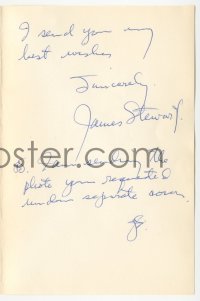 3f0387 JAMES STEWART signed letter 1965 handwritten to author Ken Jones, thanking him!