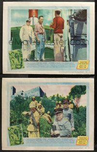 3g0674 AFRICAN QUEEN 2 LCs 1952 Humphrey Bogart facing noose on ship + soldiers in the jungle!