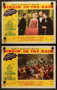3g0761 SINGIN' IN THE RAIN 2 LCs 1952 great images of Gene Kelly, Donald O'Connor & Debbie Reynolds!