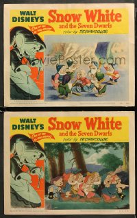 3g0763 SNOW WHITE & THE SEVEN DWARFS 2 LCs R1951 Walt Disney classic, two cool different scenes!