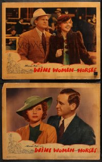 3g0781 WINE, WOMEN & HORSES 2 LCs 1937 great images of young Ann Sheridan with Barton MacLane!