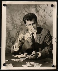 3g1179 MISTER CORY 2 8x10 stills 1957 professional poker player Tony Curtis with cards and chips!