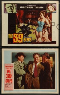 3g0046 39 STEPS 8 LCs 1960 Kenneth More, Taina Elg, English crime thriller, w/ cool TC art!