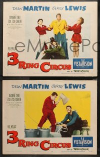 3g0044 3 RING CIRCUS 8 LCs 1954 Dean Martin & clown Jerry Lewis, Joanne Dru, Zsa Zsa Gabor!
