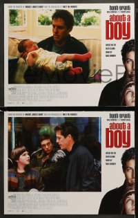 3g0048 ABOUT A BOY 8 LCs 2002 Hugh Grant, Toni Collette, growing up has nothing to do with age!