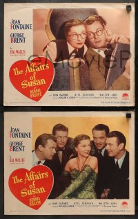 3g0049 AFFAIRS OF SUSAN 8 LCs 1945 cool images of sexy Joan Fontaine, Don Defore and George Brent!