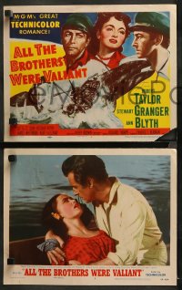 3g0056 ALL THE BROTHERS WERE VALIANT 8 LCs 1953 Robert Taylor, Stewart Granger, whaling!
