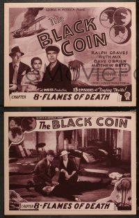 3g0083 BLACK COIN 8 chapter 8 LCs 1936 Ralph Graves, Ruth Mix, Dave O'Brien, serial, Flames of Death!