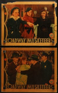 3g0599 BROADWAY MUSKETEERS 3 LCs 1938 Ann Sheridan, Lindsay & Marie Wilson in New York City, rare!