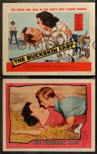 3g0093 BUCKSKIN LADY 8 LCs 1957 the pistol-hot saga of the West's most wanted woman, Patricia Medina!