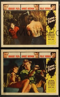 3g0455 CAPE FEAR 6 LCs 1962 Gregory Peck, Robert Mitchum, Polly Bergen, classic film noir!