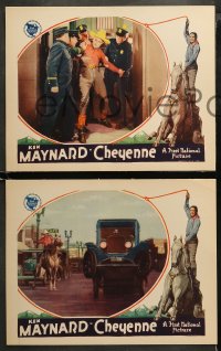3g0413 CHEYENNE 7 LCs 1929 great portraits of western cowboy Ken Maynard, ultra rare!