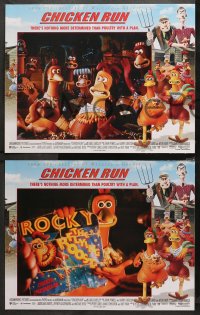 3g0099 CHICKEN RUN 8 LCs 1900 Peter Lord & Nick Park claymation, poultry with a plan!