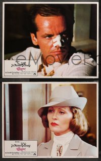 3g0414 CHINATOWN 7 LCs 1974 Roman Polanski, great images of Jack Nicholson & Dunaway in noir classic!