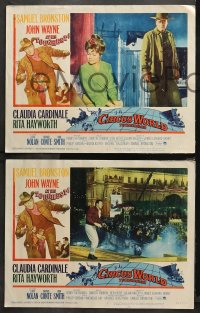 3g0458 CIRCUS WORLD 6 LCs 1965 great images of big John Wayne, Claudia Cardinale, Rita Hayworth!