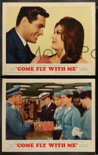 3g0104 COME FLY WITH ME 8 LCs 1963 Dolores Hart, Hugh O'Brian, Boehm, Tiffin, Malden!