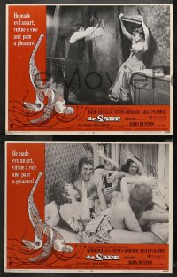 3g0115 DE SADE 8 LCs 1969 great images of Keir Dullea, Senta Berger, Lilli Palmer, wild!