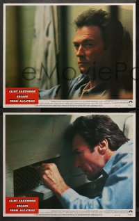 3g0133 ESCAPE FROM ALCATRAZ 8 LCs 1979 Clint Eastwood in famous prison, directed by Don Siegel!