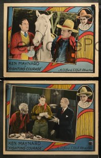 3g0544 FIGHTING COURAGE 4 LCs 1925 great images of western cowboy Ken Maynard, cool border design!
