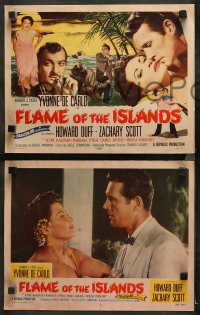 3g0140 FLAME OF THE ISLANDS 8 LCs 1955 sexy Yvonne De Carlo, Howard Duff & Zachary Scott in the Bahamas!