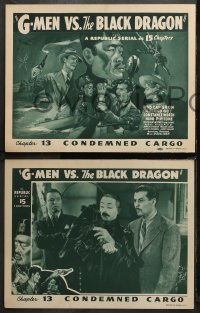 3g0151 G-MEN VS. THE BLACK DRAGON 8 chapter 13 LCs 1943 cool art, Condemned Cargo, Republic serial!