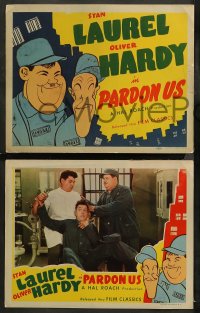 3g0265 PARDON US 8 LCs R1944 convicts Stan Laurel & Oliver Hardy classic, ultra-rare complete set!