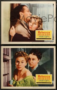 3g0287 REBECCA 8 LCs R1956 Alfred Hitchcock, Laurence Olivier & pretty Joan Fontaine, complete set!