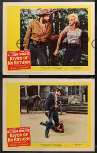 3g0647 RIVER OF NO RETURN 3 LCs R1961 great images of sexy Marilyn Monroe, Robert Mitchum & Tommy Rettig!