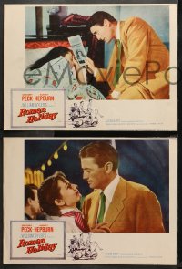 3g0297 ROMAN HOLIDAY 8 LCs R1960 different images of Audrey Hepburn & Gregory Peck, complete set!