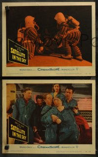 3g0302 SATELLITE IN THE SKY 8 LCs 1956 Kieron Moore, pretty Lois Maxwell, cool sci-fi astronauts!