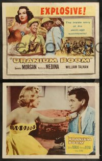 3g0376 URANIUM BOOM 8 LCs 1956 Dennis Morgan, sexy Patricia Medina, directed by William Castle!