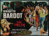 3h0782 LA VERITE British quad 1961 great art of sexy Brigitte Bardot at party, Clouzot, The Truth!