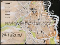 3h0788 PATERSON British quad 2016 Adam Driver, directed by Jim Jarmusch, wild map/face art!