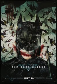3h0314 DARK KNIGHT wilding 1sh 2008 cool playing card montage of Christian Bale as Batman!