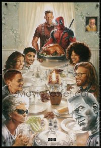 3h0321 DEADPOOL 2 teaser DS 1sh 2018 wacky parody art of Norman Rockwell's Freedom from Want!