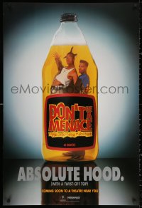 3h0328 DON'T BE A MENACE teaser DS 1sh 1996 wacky image of Wayans brothers w/huge 40, malt liquor!
