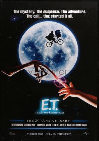 3h0333 E.T. THE EXTRA TERRESTRIAL teaser DS 1sh R2002 Drew Barrymore, Spielberg, bike over the moon!