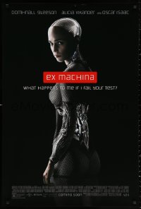 3h0339 EX MACHINA advance DS 1sh 2015 great image of sexy Alicia Vikander as the humanoid robot Ava!